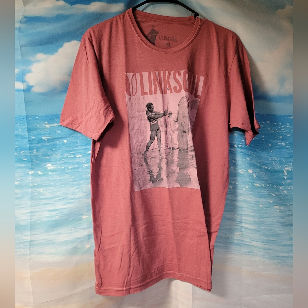 Linksoul NWOT Mens Reddish Graphic Golf Tshirt Mens Size Medium